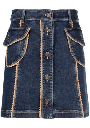 Moschino scallop-edge denim miniskirt - Blue