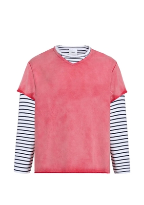 FOUND distressed sunfade-wash T-shirt - Red