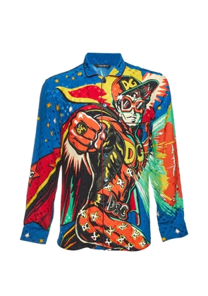 Dolce & Gabbana Pre-Owned Superhero print pajama shirt - Blue