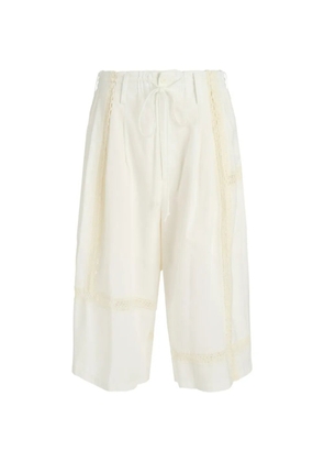 Y's lace-details trousers - White