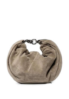 Brunello Cucinelli suede slouchy clutch bag - Neutrals