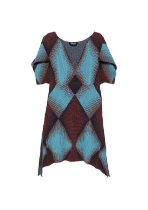 Kiko Kostadinov Ikat argyle-jacquard dress - Blue