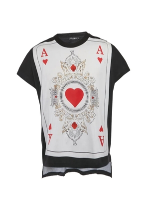 Dolce & Gabbana Pre-Owned card-print jersey T-shirt - Black
