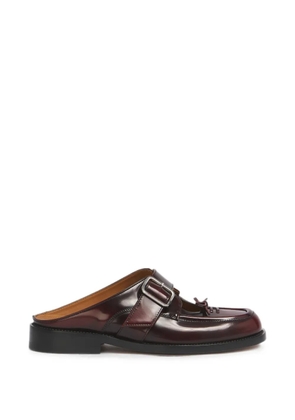 Marni burgundy leather Bambi-buckle sabots - Red