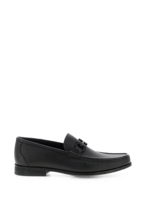 Ferragamo Gancini grained leather loafers - Black