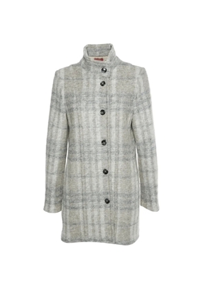 Burberry Pre-Owned check-pattern wool coat - White