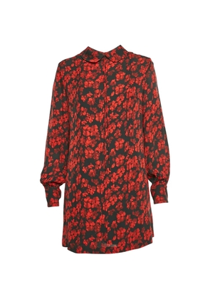 Alexander McQueen Pre-Owned floral-print long-sleeve mini dress - Black