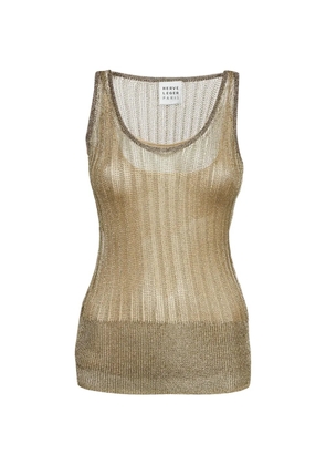Hervé Léger Pre-Owned metallic-knit tank top - Gold