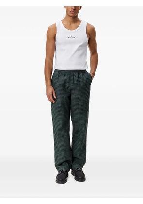 Les Deux Seersucker elasticated-waist trousers - Green