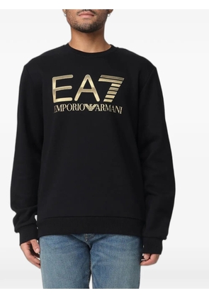 Ea7 Emporio Armani logo-print cotton sweatshirt - Black