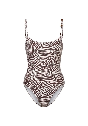 Nicholas Dione one piece suit - graphic zebra - Brown