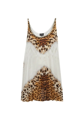 Just Cavalli Vintage 2012-2013 animal-print satin-panel tank top - White