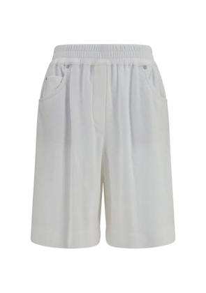 Brunello Cucinelli elasticated-waistband cotton shorts - White