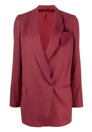 Brunello Cucinelli asymmetric peak-lapel blazer - Red