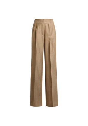 ETRO wool jacquard trousers with striped pattern - Brown