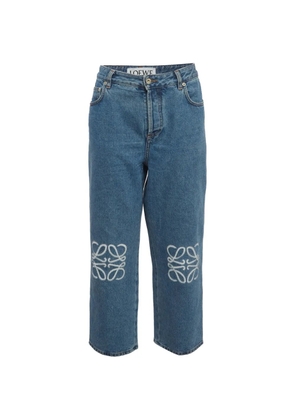 Loewe Pre-Owned Anagram cropped jeans - Blue