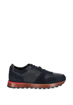 Isaia panelled leather sneakers - Blue