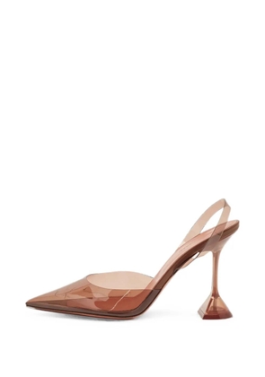 Amina Muaddi Holli Glass slingback pumps - Brown