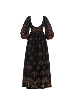 Agua By Agua Bendita Viviane Soledad balloon sleeve maxi dress - Black