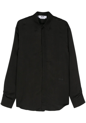 MSGM pointed-collar satin shirt - Black