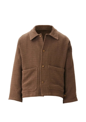 estudio niksen textured-finish shirt jacket - Brown