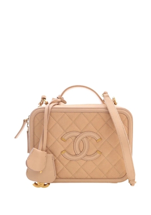 CHANEL Pre-Owned 2016-2017 Medium Caviar CC Filigree Vanity Case satchel - Neutrals