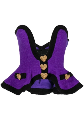 Moschino button-detail knitted corset - Blue
