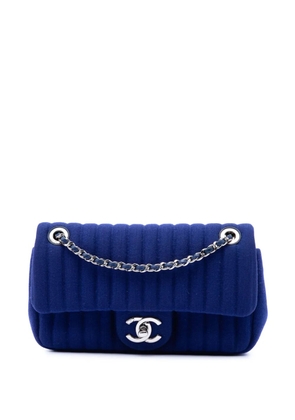 CHANEL Pre-Owned 2016-2017 Mini Vertical Quilted Jersey Single Flap shoulder bag - Blue