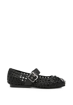 Cult bow-detail ballet flats - Black