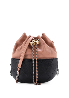 CHANEL Pre-Owned Gabrielle Drawstring Bag Quilted Calfskin Small bucket bag - Black