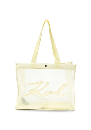 Karl Lagerfeld logo-appliqué mesh tote bag - Yellow