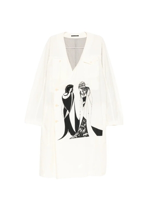 Yohji Yamamoto graphic-printed coat - Neutrals