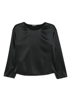 Emporio Armani satin three-quarter-sleeve top - Black