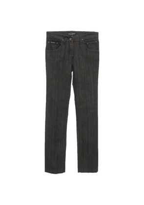 Dolce & Gabbana Pre-Owned logo-plaque straight-fit jeans - Black