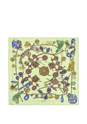 Versace jewellery-print silk scarf - Green