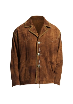 Baziszt suede whipstitch-trim jacket - Brown