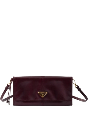 Prada leather wallet with shoulder strap - Red