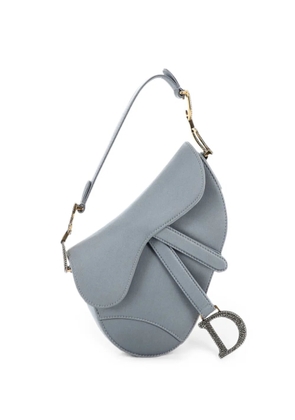 Christian Dior Pre-Owned Saddle Handbag Satin with Crystals Mini shoulder bag - Blue