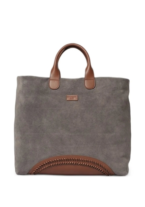 Emporio Armani Icon suede shoulder bag - Grey