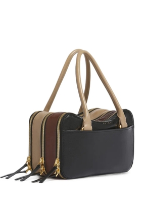 Marni black, brown and taupe leather small Boxyne bag