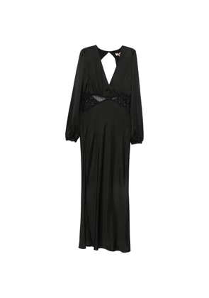 TWINSET lace-insert open-back maxi dress - Black