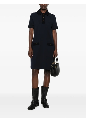 Moncler short-sleeve logo-patch mini dress - Blue