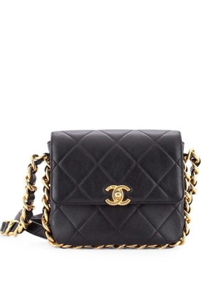 CHANEL Pre-Owned Framing Chain Flap Bag Quilted Calfskin Small shoulder bag - Black