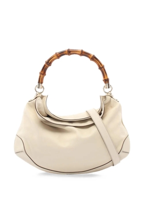 Gucci Pre-Owned 2000s Bamboo leather handbag - Neutrals