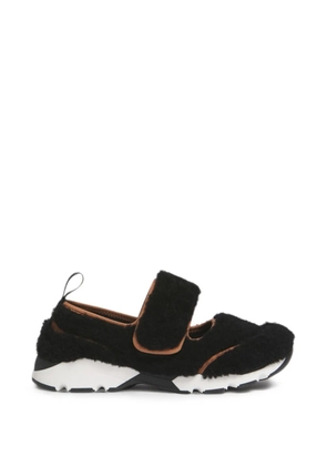 Marni black shearling Mary Jane running sneakers