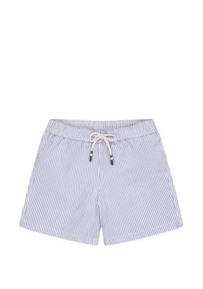 HARTFORD striped seersucker swim shorts - Blue