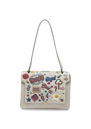Anya Hindmarch All Over Wink Stickers flap shoulder bag - White