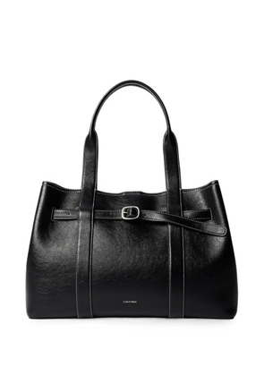Calvin Klein contrast-stitch buckle-detail shoulder bag - Black