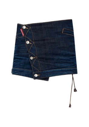 DSQUARED2 dark urban wrap mini skirt - Blue