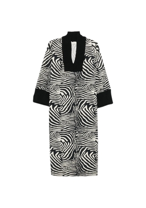 By Malene Birger Moldoa zebra-print ribbed-trim midi dress - White